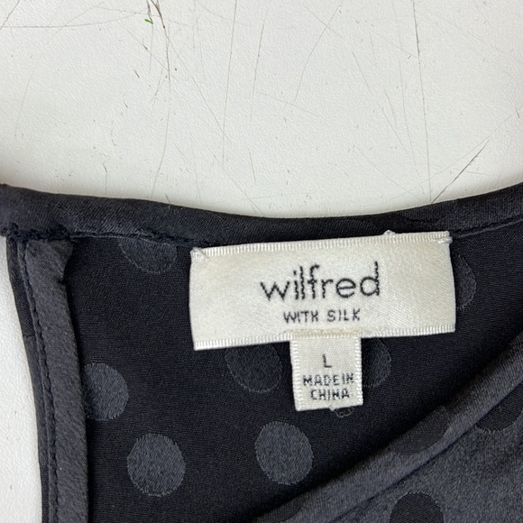 Aritzia Wilfred With Silk Short Sleeve Polka Dot Blouse - Picture 3 of 8